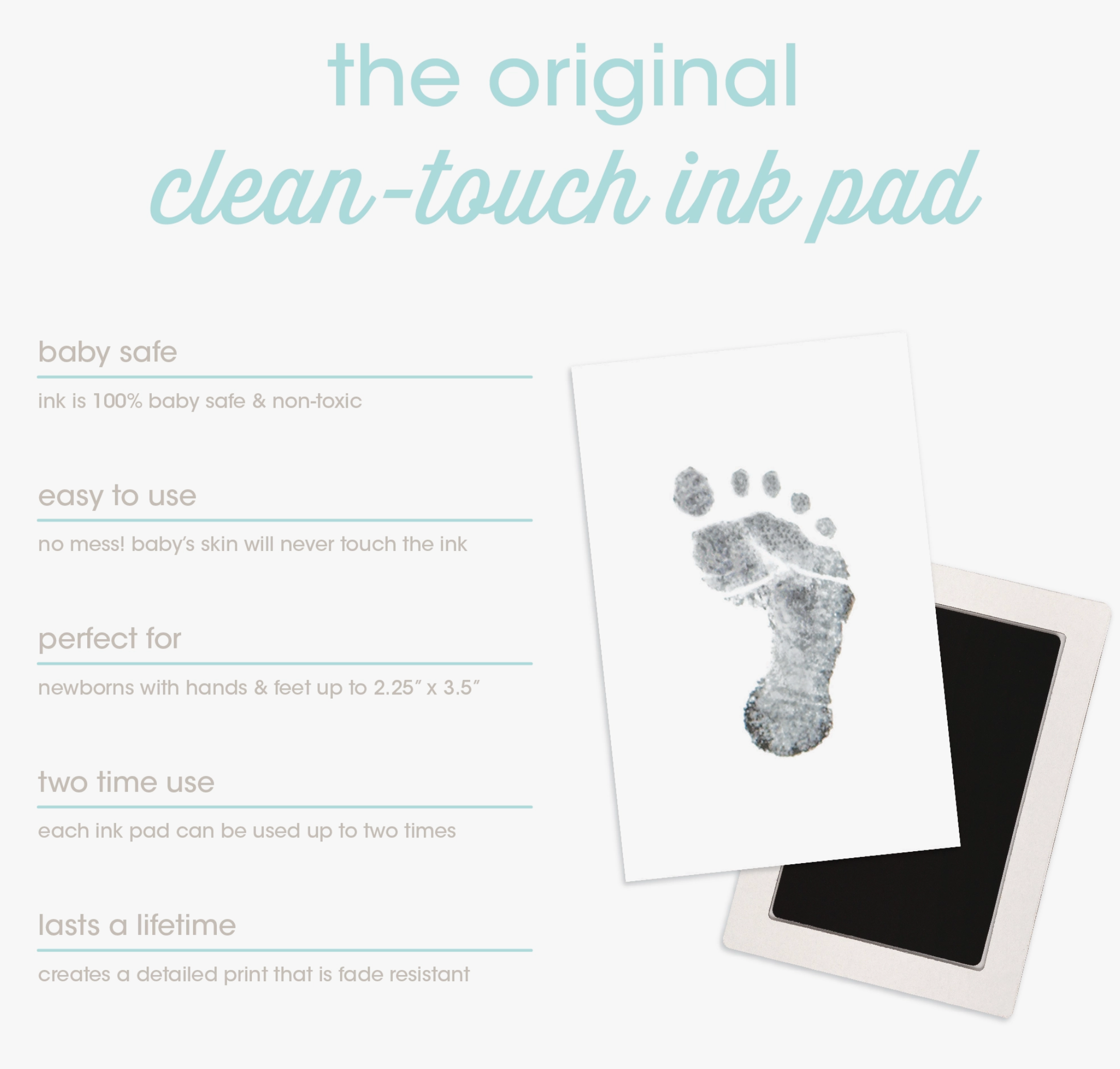 Baby Handprint or Footprint Clean-Touch Ink Pad Kit